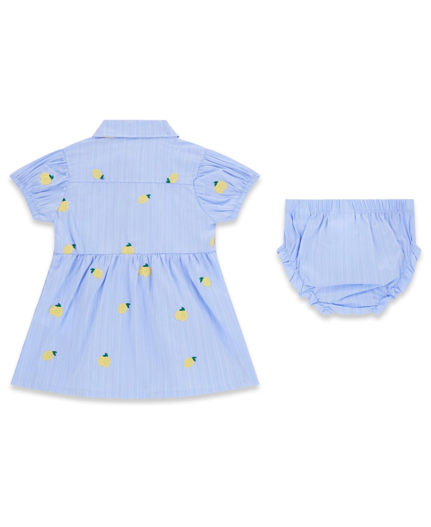 Платье GUESS Yarn Dye Poplin Short-Sleeve Dress and Matching Bloomer для девочек-малышей, цвет: Синий — фото 4