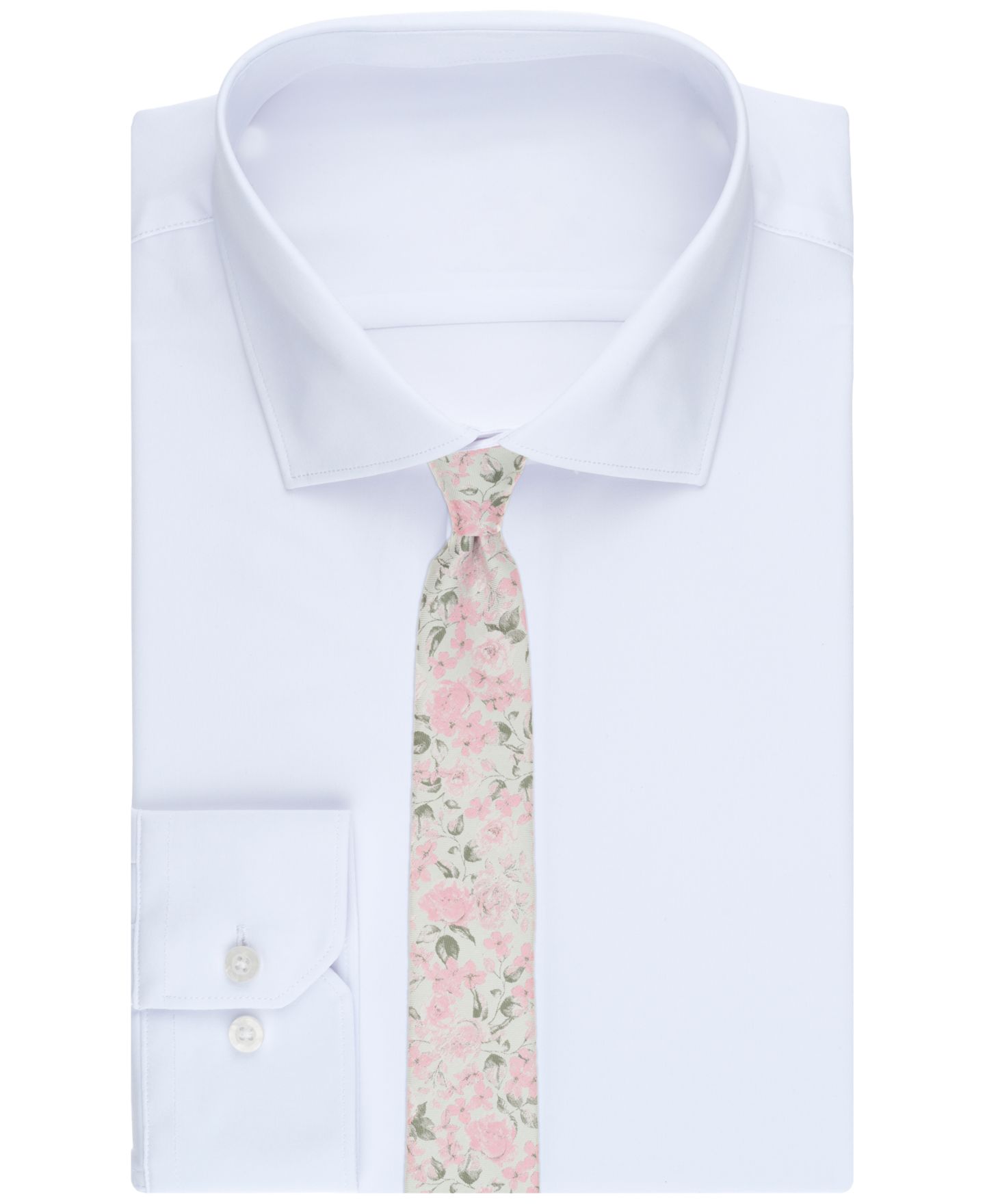 Мужские галстуки Bar III Heron Floral Skinny Tie, цвет: Зелёный — фото 3