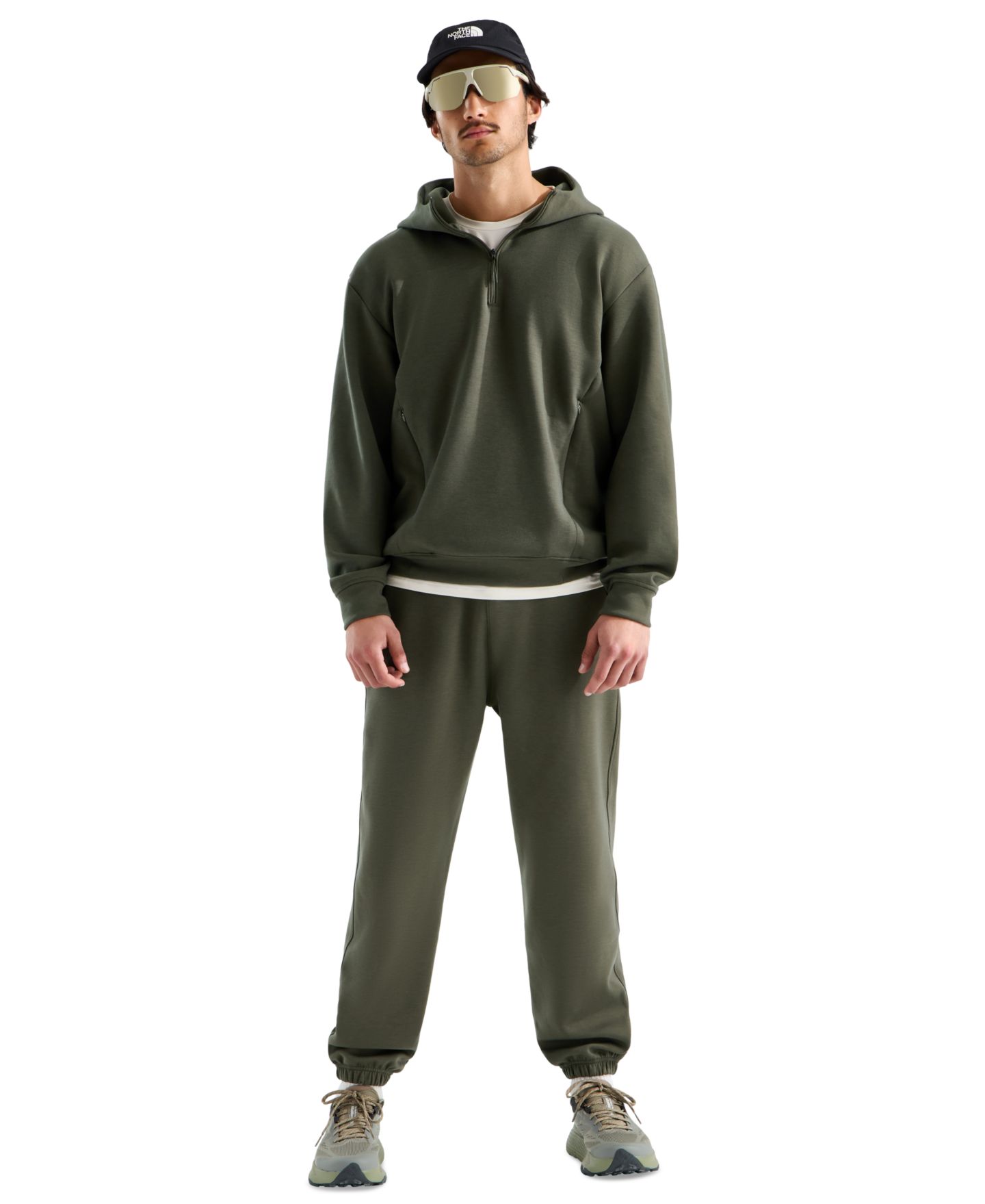 Мужское худи The North Face Dynamic Quarter-Zip, цвет: Серо-коричневый зелёный — фото 2