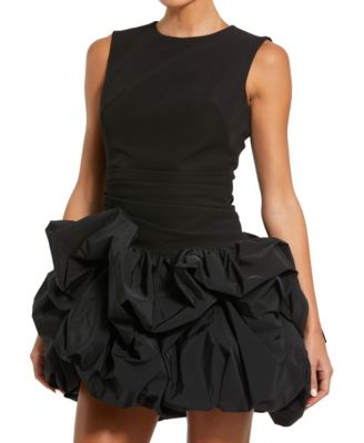 Women's Sleeveless Crepe Bubble Skirt Mini Dress