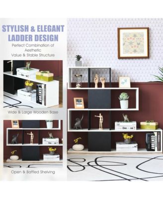 5-Tier Bookshelf Corner Ladder Bookcase Display Storage Rack