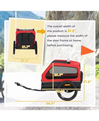 Dog Bike Trailer, Dog Trailer w/ Flip-Down Ramp Tailgate