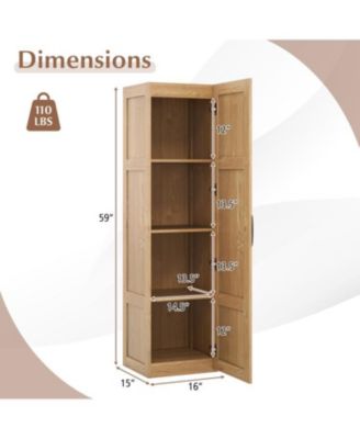 4-Shelf Tall Storage Cabinet for Bathroom and Living Room