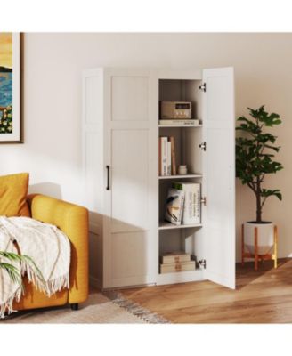 4-Shelf Tall Storage Cabinet for Bathroom and Living Room