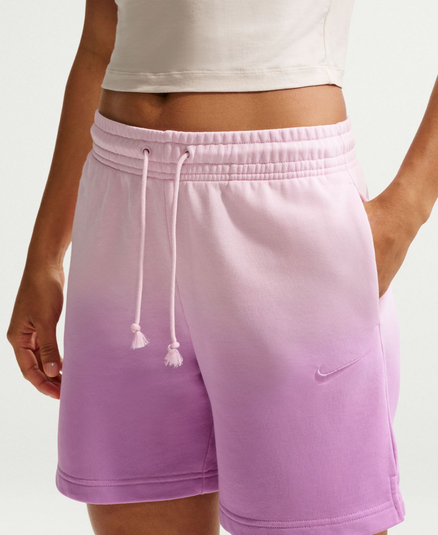 Женские шорты Nike Sportswear Phoenix Fleece Mid-Rise, цвет: Синий / Светлый синий — фото 7