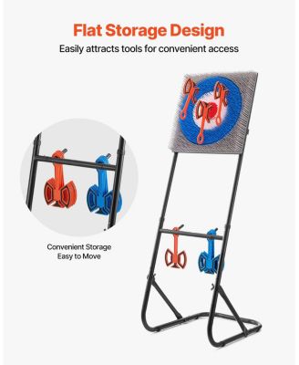 Axe Throwing Game, Plastic Bristle Target with 8 Axes and Foldable Steel Frame for Indoor and Outdoor Play