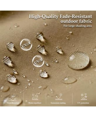 15 ft. Double Sided Umbrella Outdoor Patio Umbrella with 36 LED Solar Lights, Base and Sand Bag