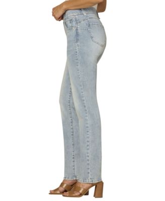Petite Mid-Rise Straight Leg Jeans