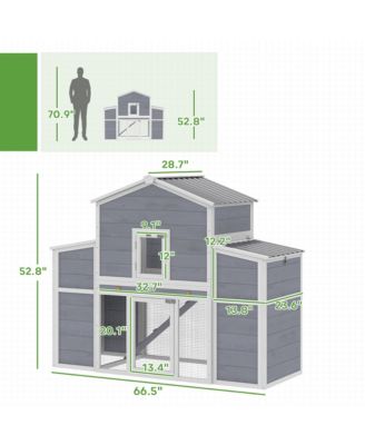 arge Chicken Coop, Wooden Chicken House with 2 Nesting Boxes