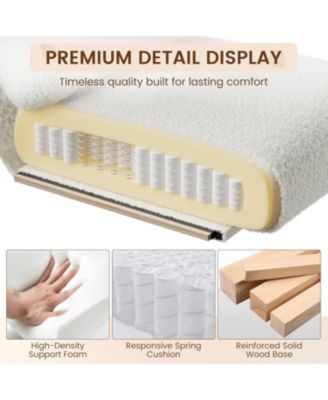 Modern Accent Chair with Metal Frame,Cozy Reading Chair Upholstered in Plush 420g Teddy Sherpa Fabric, Mid Century Style