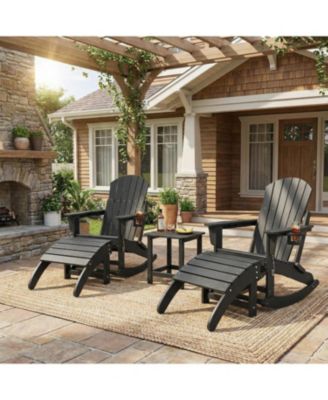 HDPE Adirondack Ottoman Foot Rest, Weather Resistant Outdoor Footstool for Adirondack Chair