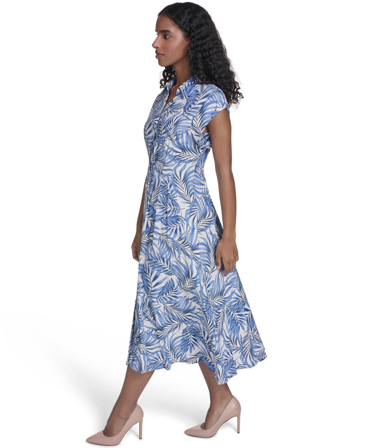 Tommy Hilfiger Women's Printed Collared Neck Shirt Dress