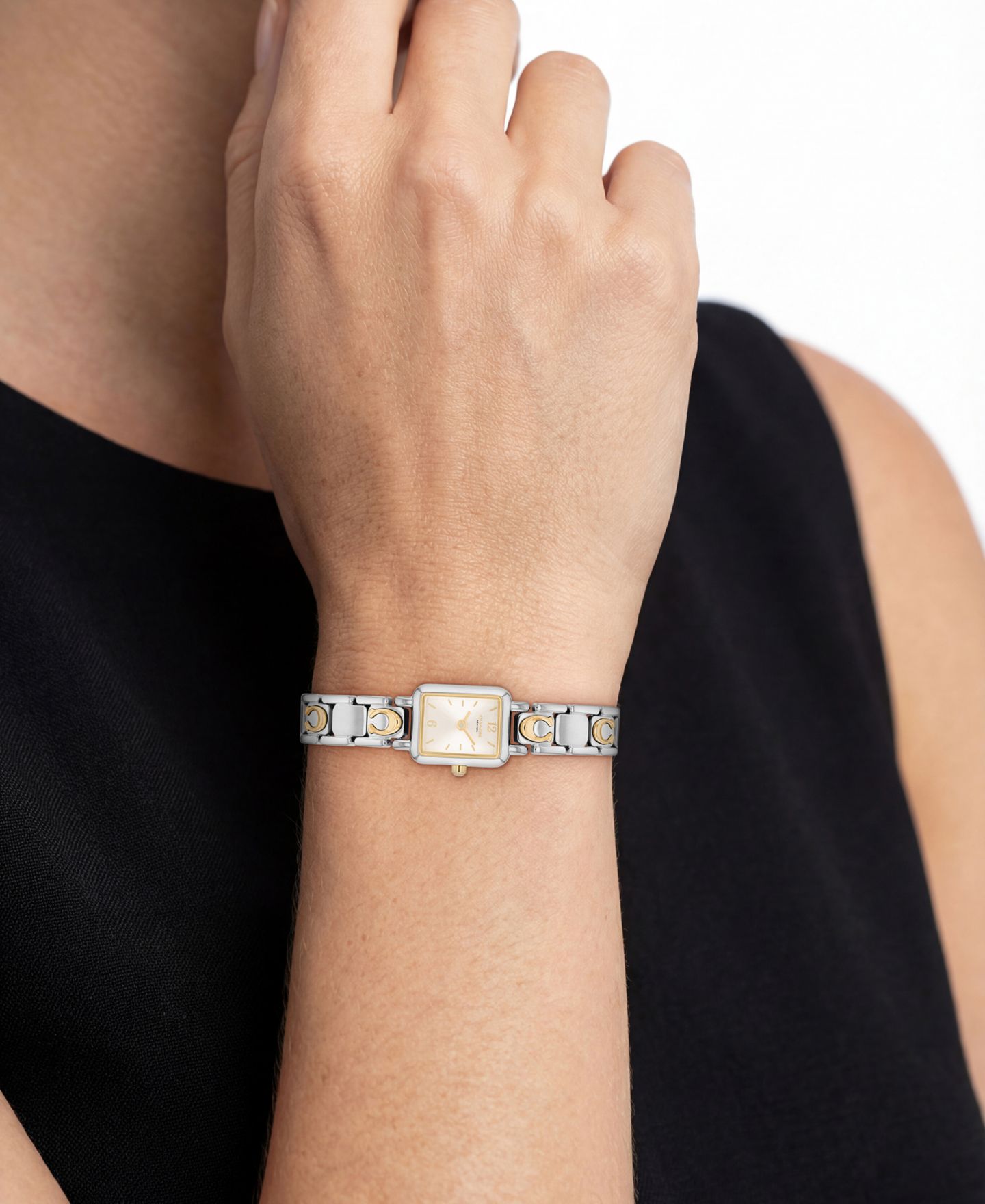 Женские часы COACH Mara Two Tone Stainless Steel Bracelet Watch, 15.5mm — фото 4