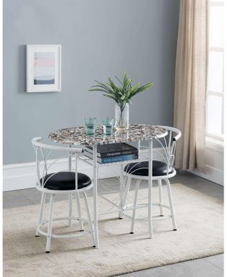 Compact Dinette Set with Drop Leaf Table and 2 Comfortable Chairs