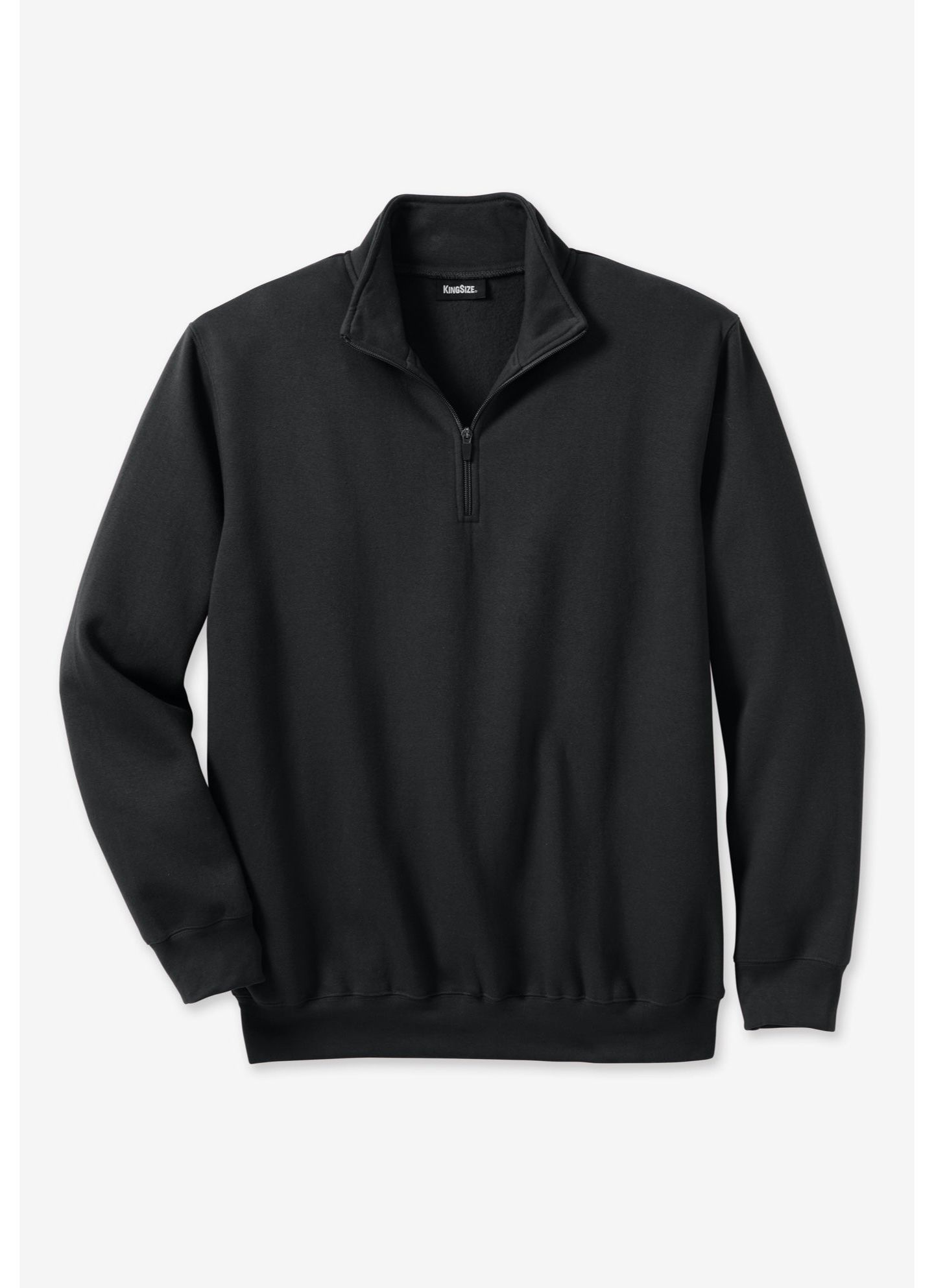 Мужской свитшот KingSize Fleece 1/4 Zip, цвет: Чёрный — фото 2