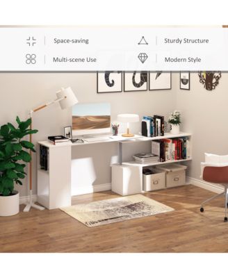 Rotating Corner Table Shelf Combo L-Shaped I-Shape Home Office