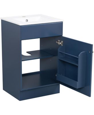20'' Bathroom Vanity with Sink, Painted MDF Cabinet, Soft Close Door, Adjustable Shelf & Organizer for Small Spaces
