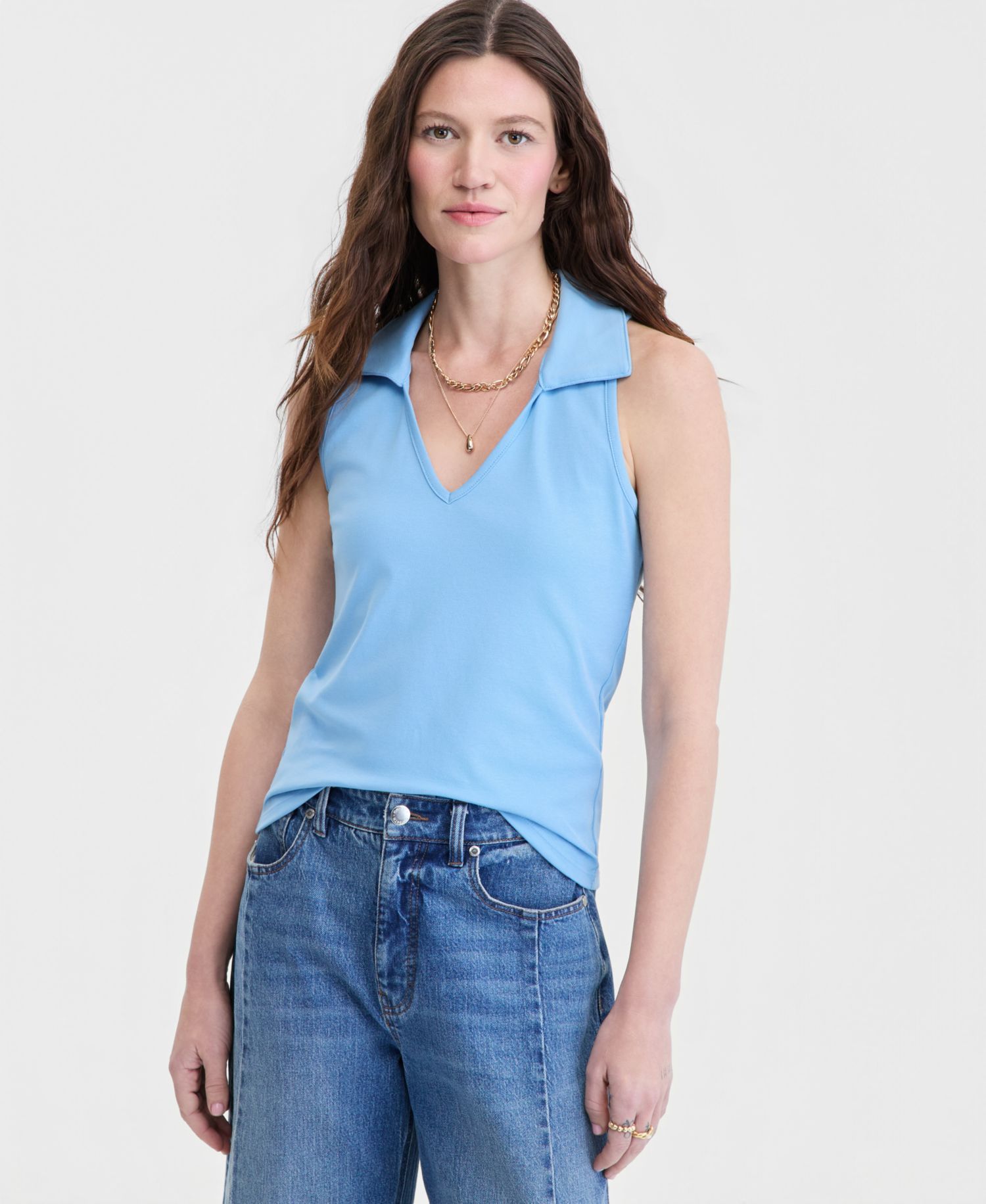 Women's Racerback Polo Tank Top
