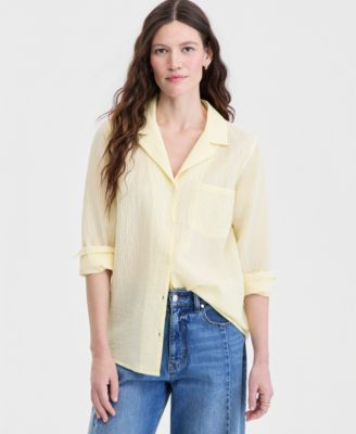 Women's Long-Sleeve Seersucker Shirt