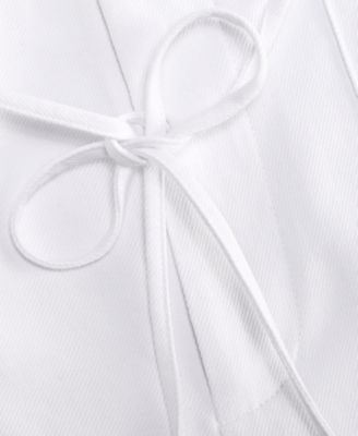 Women's High-Rise Cropped Linen-Blend Wide-Leg Pants