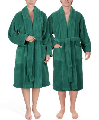 Unisex Luxury Hotel Spa Warm Shawl Collar Soft Plush Fleece Bath Robe
