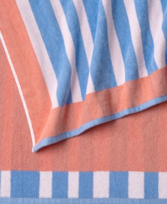 Frame Stripe Cotton Beach Towel, 40" x 70"