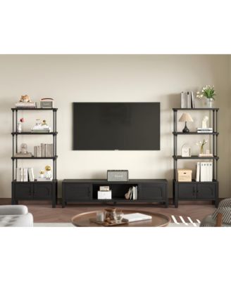 54-Inch Tall Bookshelf Bookcase Shelving Unit with Storage Cabinet Heavy for Living Room/Office