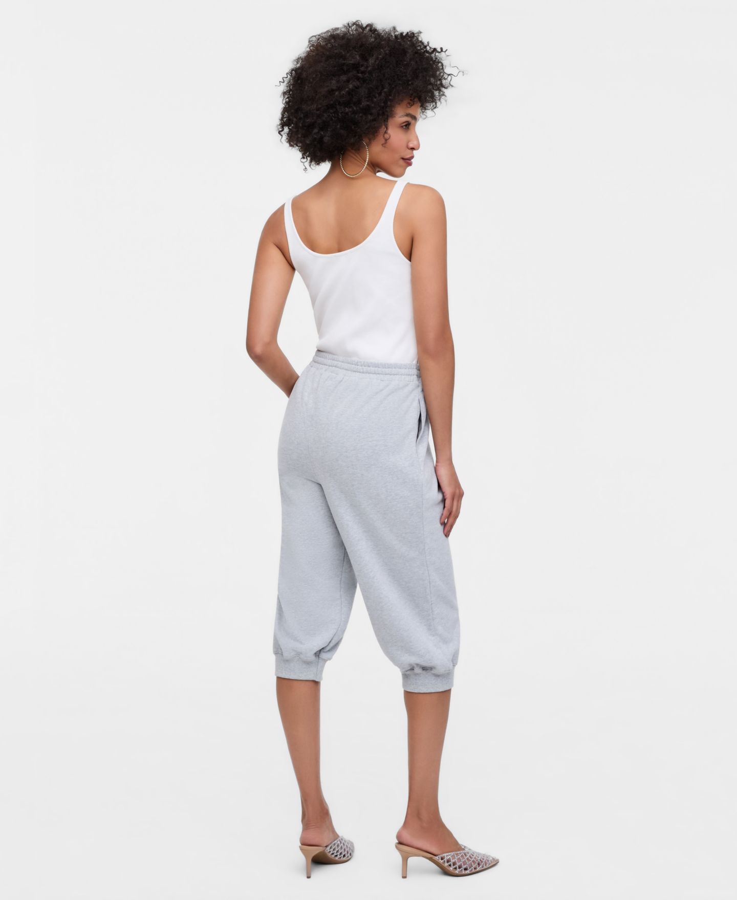 Женский комбинезон On 34th Mixed Media Cropped Jumpsuit, Macy's Exclusive- Molly Rogers Capsule Collection, цвет: Белый серый — фото 2