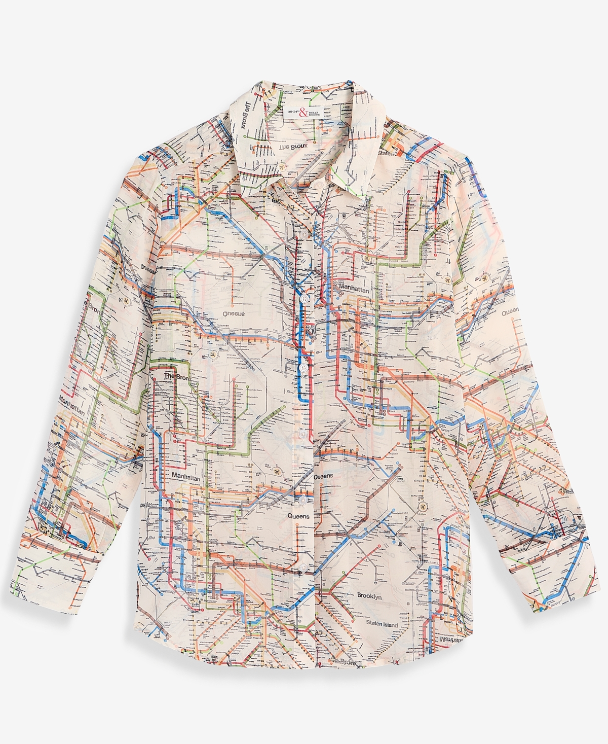 Women's Subway-Print Shirt, Macy's Exclusive- Molly Rogers Capsule Collection