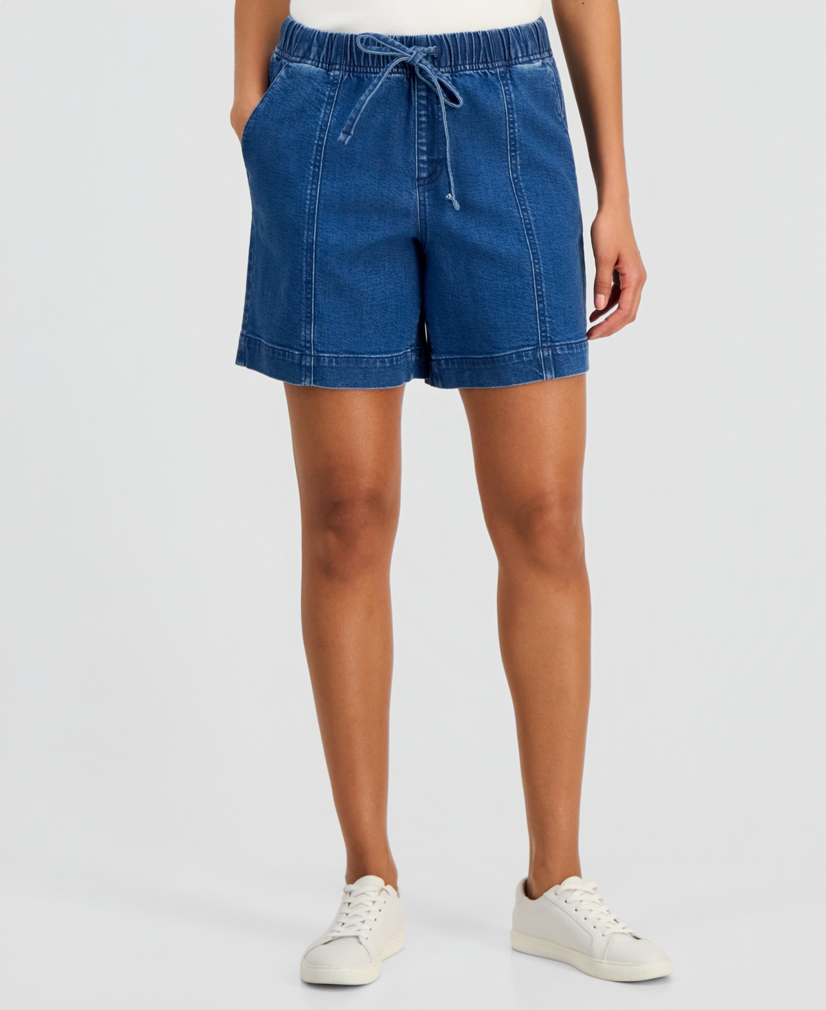 Style & Co Women's Denim High-Rise Pull-On Shorts, Macy's Exclusive