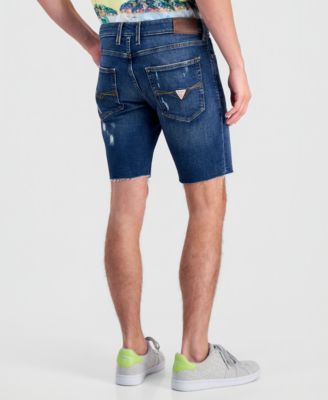 Men's Distressed Denim Slim Shorts