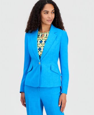 Women's Textured Notched-Collar One-Button Blazer
