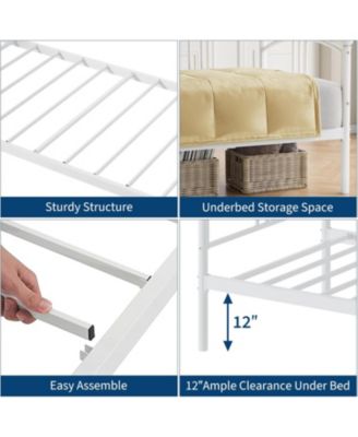 Daybed, Metal Sofa Bed Frame with Steel Slat Support for Living Room, Bedroom and Guest Room.