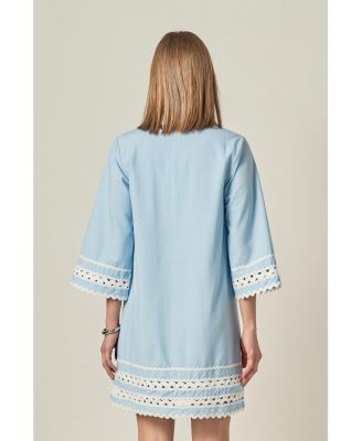 Women's Color Block Shirt Mini Dress