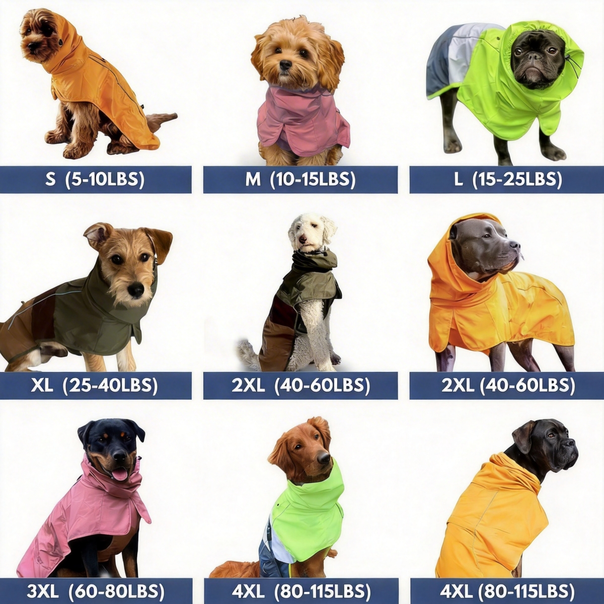 Aronkl Dog Raincoat - Waterproof, Windproof, Reflective, Breathable