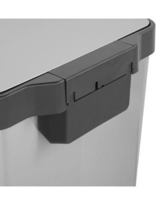 10.6 gallon rectangular step-on recycling trash can with two 20 liter compartments