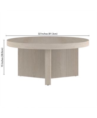 Holm 32" Wide Round Fluted Coffee Table