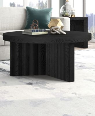Holm 32" Wide Round Fluted Coffee Table