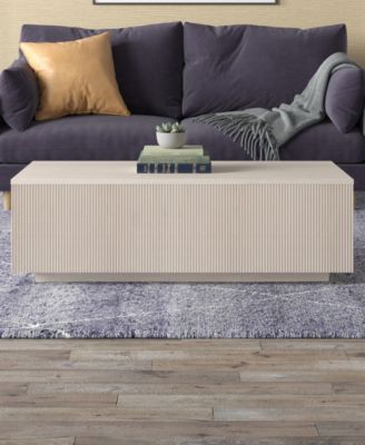 Reyes 48" Wide Rectangular Fluted Coffee Table