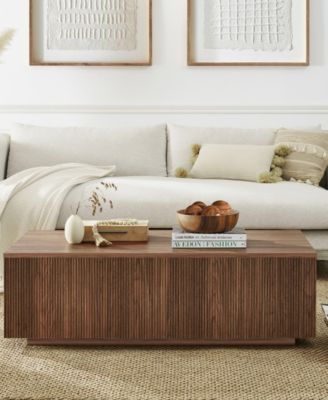 Reyes 48" Wide Rectangular Fluted Coffee Table