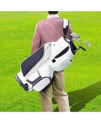 Golf Cart Bag, 14-Way Divider Top, 36", 13 Pockets, Premium Nylon, Handles, Dust Cover & Detachable Straps.