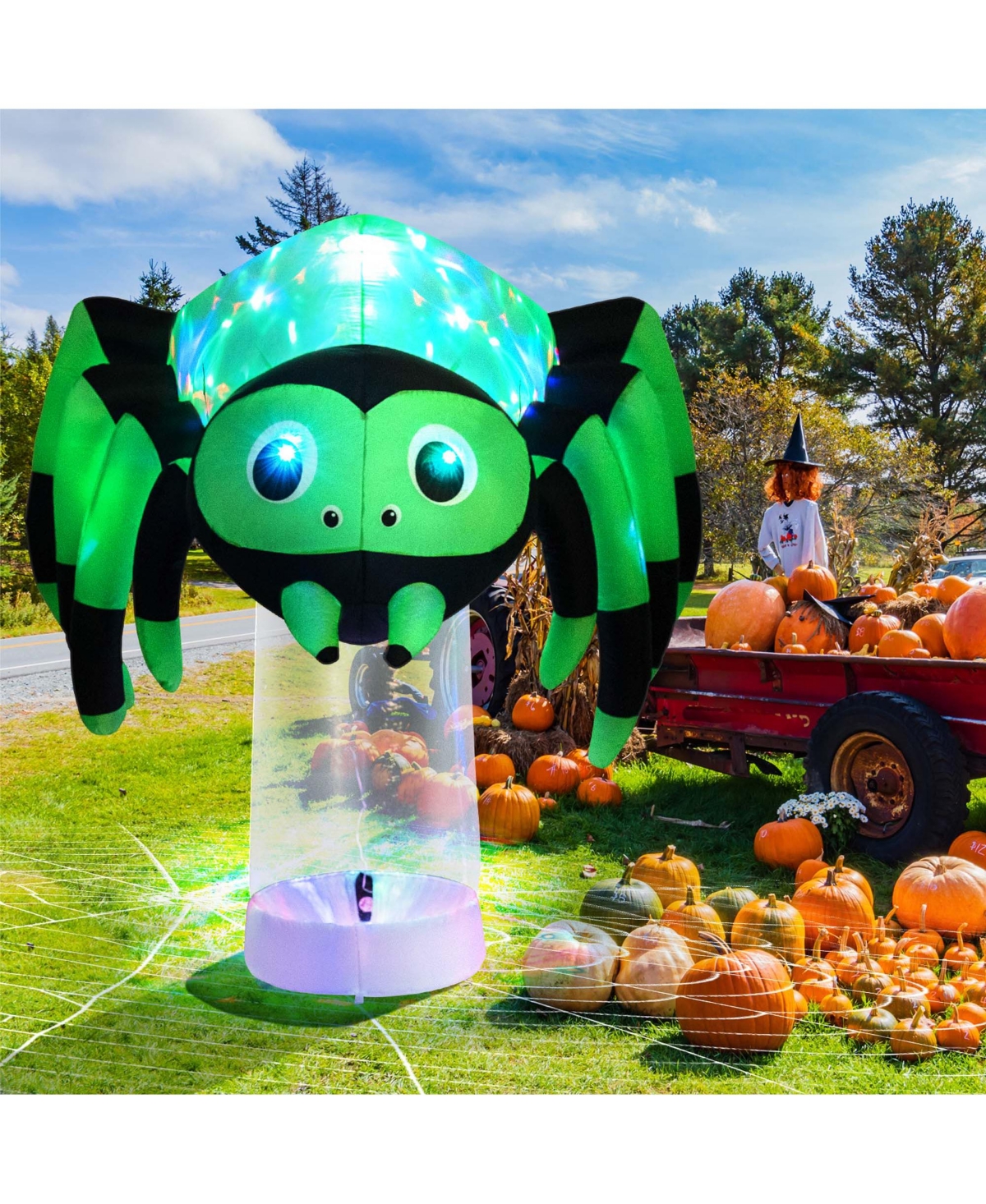 6 ft Halloween Inflatable Spider Pre-Lit Floating Decoration w/