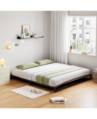 California Low Profile Metal Platform Bed Frame- 6 Inch Heavy Duty- Mattress Foundation- Noise-Free- No Box Spring Needed- Easy Assembly.