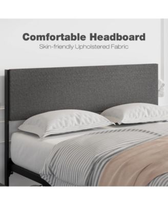 Upholstered Platform Bed Frame with Adjustable Headboard and 2 Drawers- Steel Slat Support- No Box Spring Needed- Space-Saving