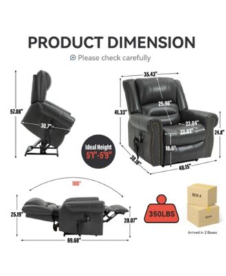  Dual Motor Power Lift Recliner Chair with Heat Massage