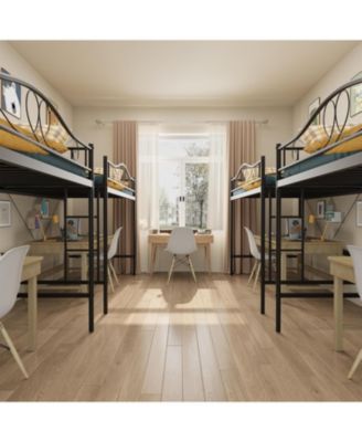 Metal Loft Bed with Ladder and Guardrail- 400 Lbs Heavy Duty- No Box Spring Needed- Easy Assembly.