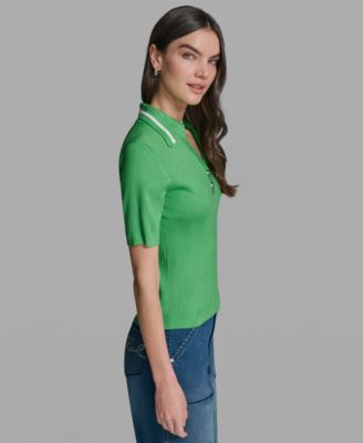 Petite Collared Polo T-Shirt