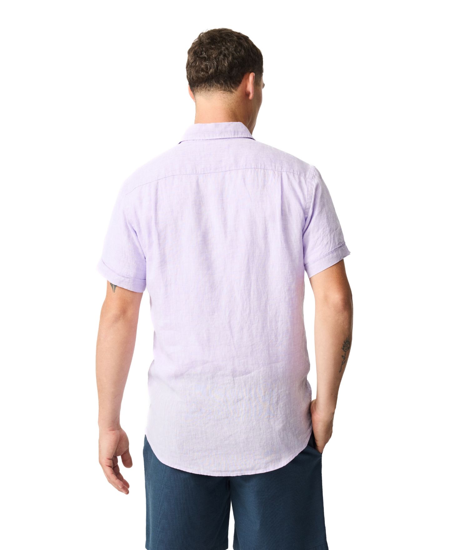 Мужская рубашка Rodd & Gunn Palm Beach Slim Fit Linen, цвет: Сиреневый — фото 5
