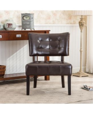 Blended Leather Accent Chair with Oversized Seat