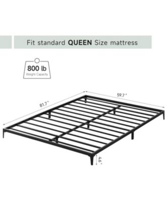 6 Inch Low Bed Frame with Steel Slat Support, Low Profile Full Metal Platform Bed Frame No Box Spring Needed, Mattress Foundation